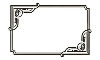 a black and white drawing of a frame with a decorative design vector