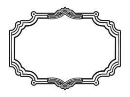 a black and white drawing of a frame with a decorative border vector