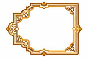 gold frame with ornate design on white background vector