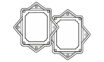 two frames with a border and a border around them vector