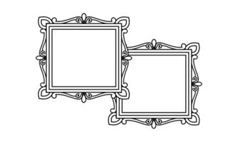 two empty frames on a white background vector