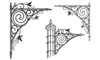 three different types of ornate brackets vector