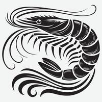 Artistic Shrimp Fish Silhouettes Isolated on White Background for Unique Projects vector
