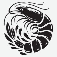 Professional Shrimp Fish Silhouettes in Bold and Clean Style for Versatile Projects vector