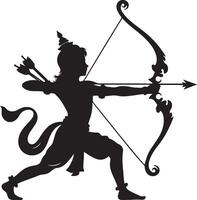 a drawing of a boy and a bow and a man with a bow vector