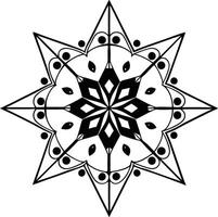 a black and white drawing of a star with a geometric design vector