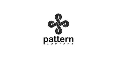 Elegant luxury line pattern logo design premium vector