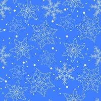 Seamless Pattern With Snowflakes On Blue Background vector