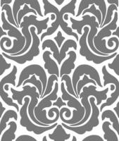 Damask seamless pattern. Stylish gray damask pattern featuring intricate floral elements and ornate detailing. vector