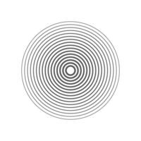 Minimalist circular design with evenly spaced concentric black lines on a white background. vector