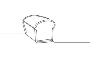 One Continuous Line Drawing of Bread Icon vector