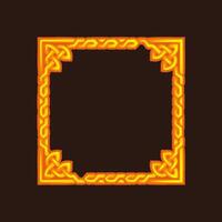 Celtic golden square frame. Celtic braided frame design, Irish traditional square border perfect for greeting card ,invitation or for your icons vector