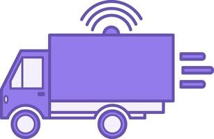 Colored Smart Logistics Icon. Illustration. Automation of Carrier Campaigns. Truck and Wi-Fi. Delivery Services vector