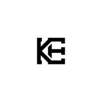 Elegant Alphabet Monogram KE EK Logo with Abstract Design vector