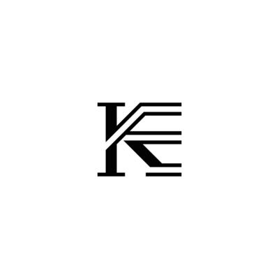 Clean and Creative KE EK Initials Monogram Logo Design