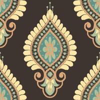 Damask pattern background Geometric ethnic vector