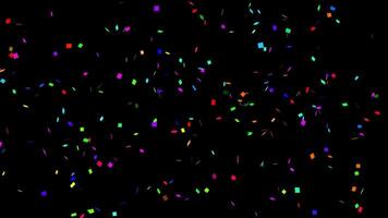 Colorful confetti burst - confetti explodes from left and right then double pops and falls glittering to the ground. Festive celebration concept. Overlay with transparent alpha channel. video