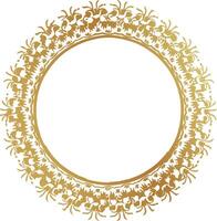 Golden round frame vector