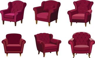 illustration of a set of red armchairs vector