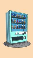A cartoon vending machine with various types of drinks video