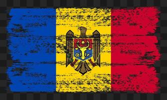 Moldova flag in grunge style vector