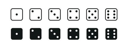 Game dice. Set of game dice, isolated on white background. Dice in a flat style from one to six vector