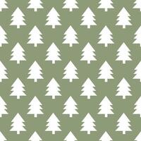 Seamless pattern with white tree on an olive background. vector