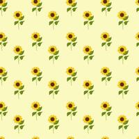 Seamless pattern with sunflowers on a yellow background vector