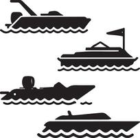 Boat icon silhouette, illustration on a background vector