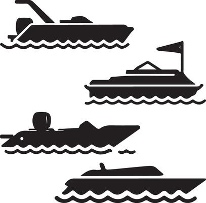 Boat icon silhouette, illustration on a background