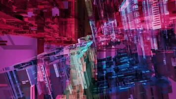 Abstract Technology Blocks Background 3D Rendering video