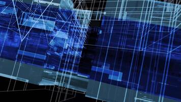 4K Abstract Technology Blocks Background 3D Rendering video