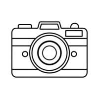 Minimalist Camera - DSLR with Lens Line Art for Photography and Technology Designs vector