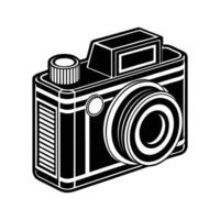 Minimalist DSLR Icon - Line Art Camera with Lens for Modern Photography Designs vector
