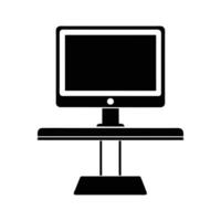 Computer Monitor - Minimalist Line Art of Desktop with Stand for Tech and Office Designs vector