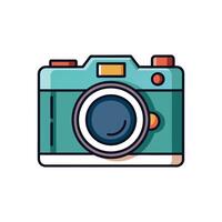 Camera with Lens Line Art - DSLR Design for Tech and Photography Themes vector