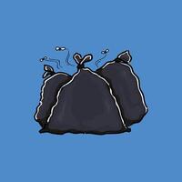Illustration of Garbage Bags Highlighting Pollution and Waste Management Concerns, Symbolizing Environmental Issues vector
