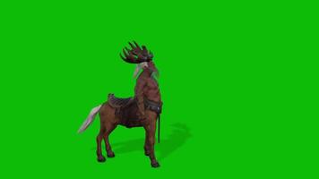 Centaur walk and run animation on green screen video