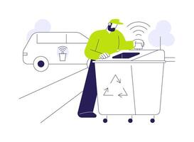 Waste sensors abstract concept illustration. vector