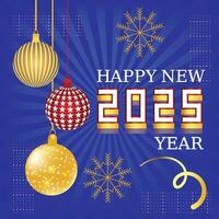 2025 Happy New Year Typography Design Template vector