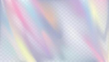 Rainbow light refraction texture background,Colourful light prism effect overlay effect for mockups.Organic drop diagonal holographic flare on a white wall. Shadows for iridescent light effects vector