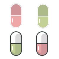 Capsule Medicine Icon For Drugstore vector