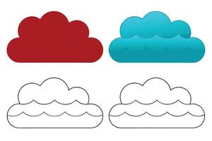 Cloud with Curved Waves Beneath vector