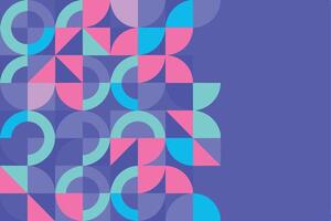 Abstract Geometric Pattern Circles, Triangles, Pastel Colors vector