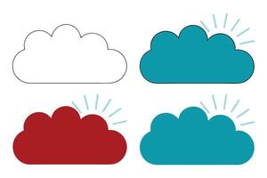 Cloud with Light Rays Emerging vector