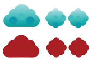 Cloud with Three Concentric Circles vector