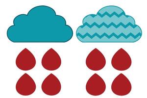 Cloud with Zigzag Raindrop Fall vector