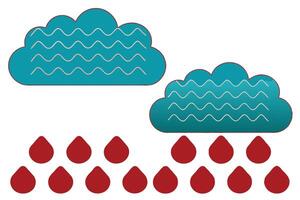 Cloud with Soft Droplets Falling vector