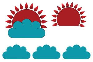 Cloud with Sharp Triangular Sun vector