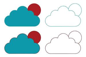 Cloud with Rising Sun Background vector